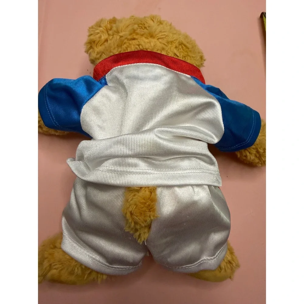 Tan Plush Teddy Bear Team USA Athletic Uniform Jersey Shorts 9‎ Inch Stuffed Toy